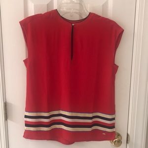 Tommy Hilfiger red silky sleeveless blouse
